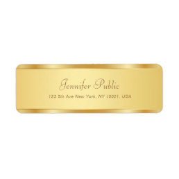 Elegant Gold Handwritten Script Name Professional Label
