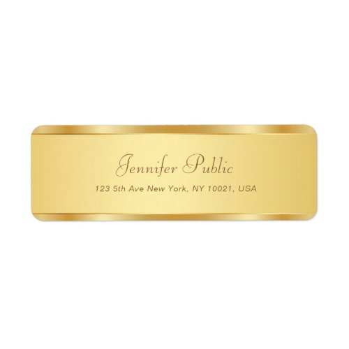 Elegant Gold Handwritten Script Name Professional Label