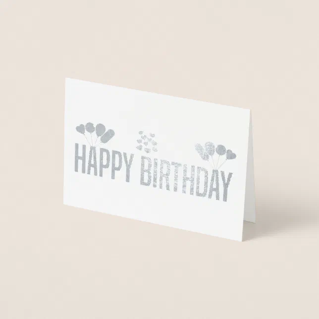 Elegant Gold Happy Birthday Balloons Foil Card | Zazzle