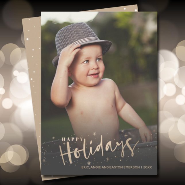 Elegant Gold Happy Holiday Card (Creator Uploaded)