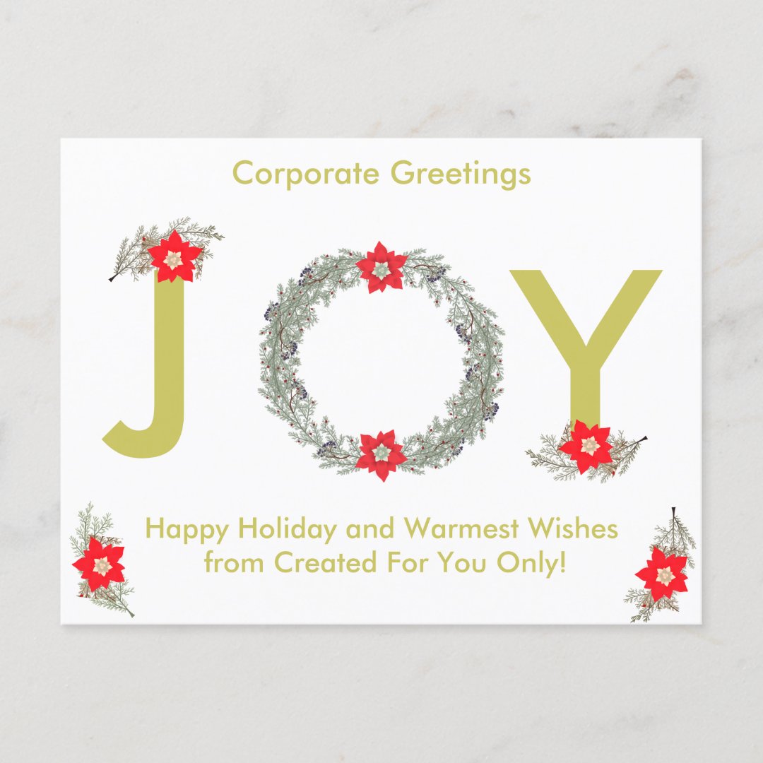 Elegant Gold Happy Holiday Corporate Card | Zazzle