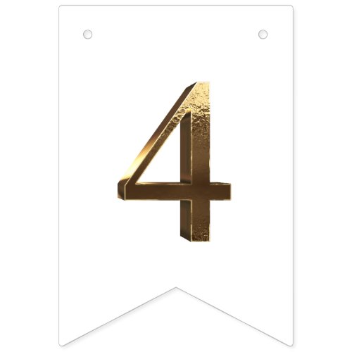 Elegant Gold Happy New Year 2024 Numbers White Bunting Flags