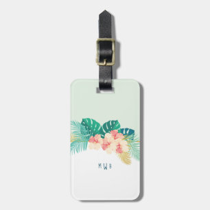 Elegant Gold Hawaiian Hibiscus Luggage Tag