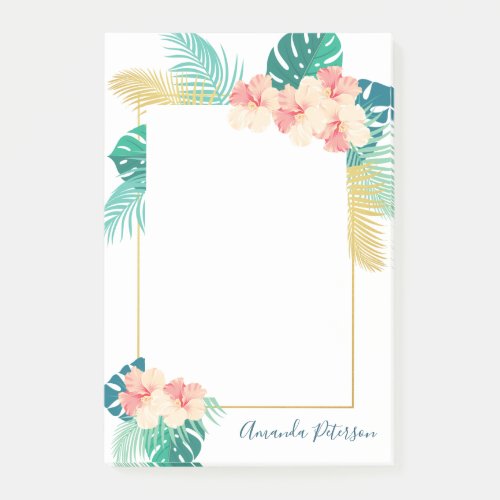 Elegant Gold Hawaiian Hibiscus Post_It Notes