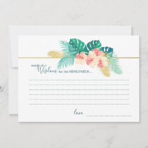 Elegant Gold Hawaiian Hibiscus Wedding Wisdom Card