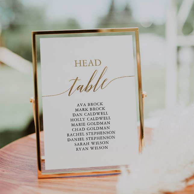 Elegant Gold Head Table Seating Chart Invitation (Creator Uploaded)