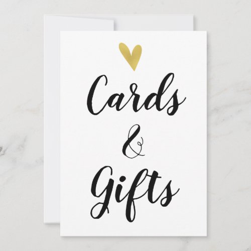 Elegant Gold Heart Cards  Gifts Sign