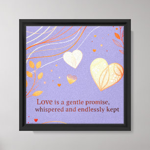 Elegant Gold Heart Love Art Canvas Print