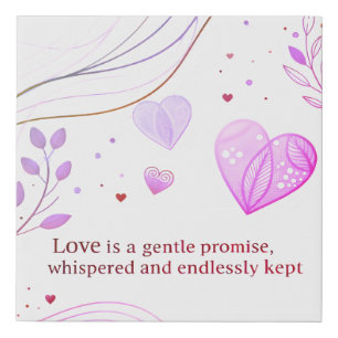 Elegant Gold Heart Love Art Faux Canvas Print