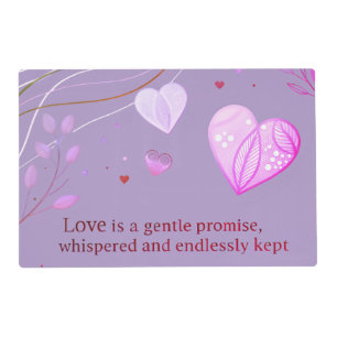 Elegant Gold Heart Love Art Placemat