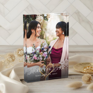 Elegant Gold Heart Mother of the Bride Keepsake Photo Block