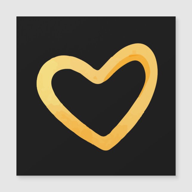 Elegant Gold Heart on Black Background – Minimal (Front)