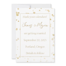 Elegant Gold Heart Save the Date
