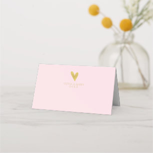 Elegant Gold Heart   Wedding Folded Place Cards