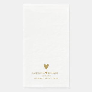 Elegant Gold Heart Wedding Happily Ever After Paper Guest Towels