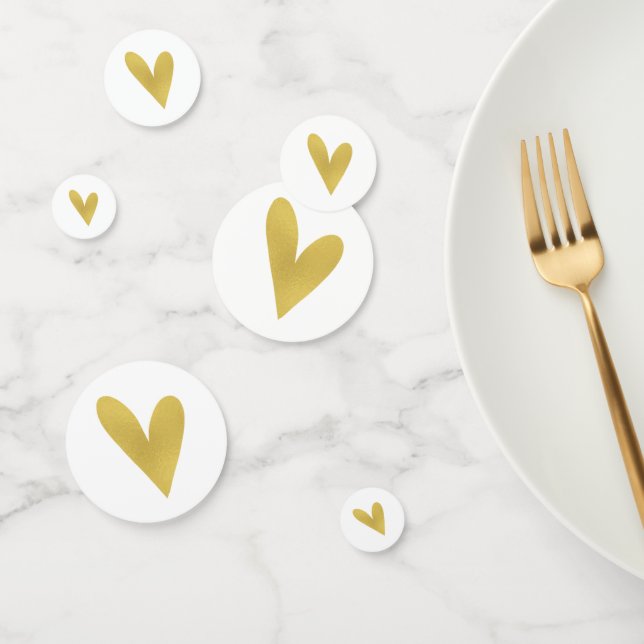 Elegant Gold Heart Wedding Table Confetti (Group)
