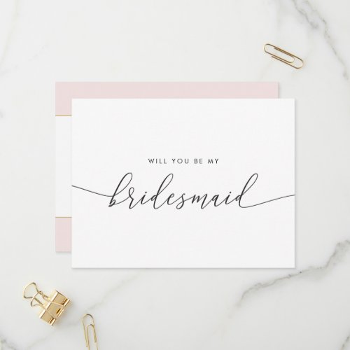 Elegant Gold Heart Will You Be My Bridesmaid Invitation Postcard