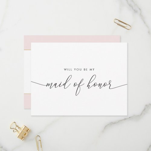 Elegant Gold Heart Will You Be My Maid of Honor Invitation Postcard