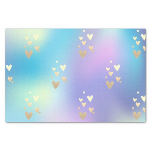 Elegant Gold Hearts Ombre Colorful  Tissue Paper