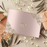 Elegant Gold Hearts Rose Gold Envelope<br><div class="desc">Elegant gold hearts  wedding envelope.</div>