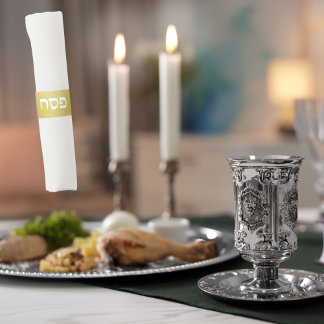 Elegant Gold Hebrew Passover  Napkin Bands