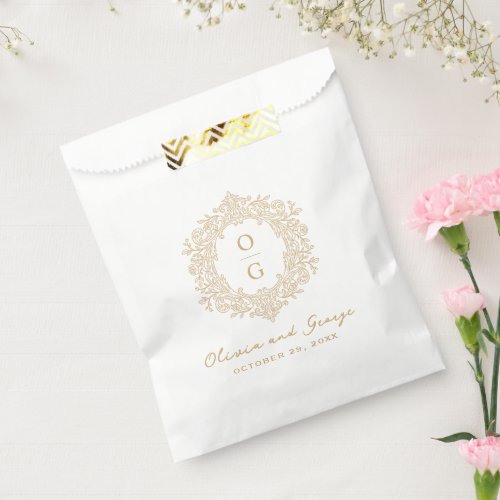 Elegant Gold Heirloom Wedding Favor Bag