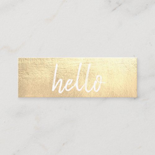 Elegant Gold Hello EventPlanner Mini Business Card