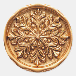 Elegant Gold Holiday Classic Round Sticker