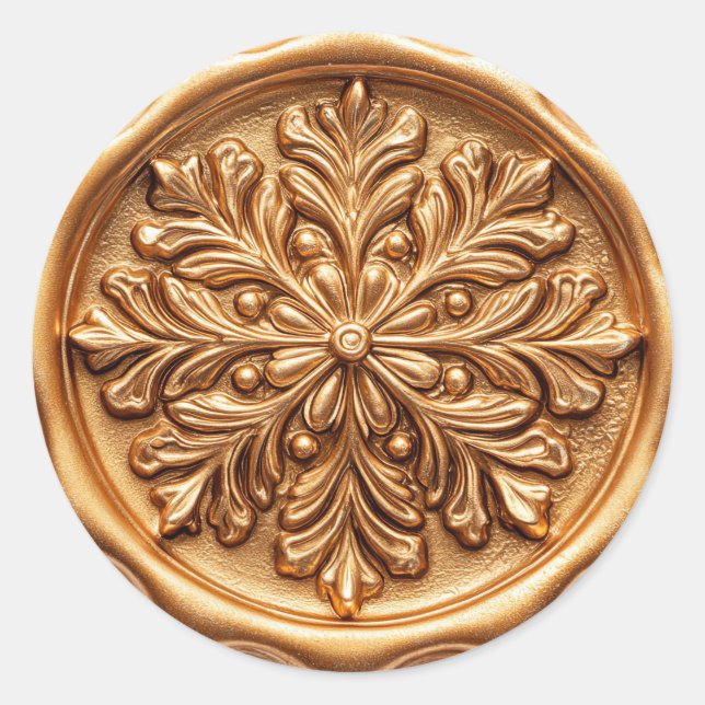 Elegant Gold Holiday Classic Round Sticker (Front)