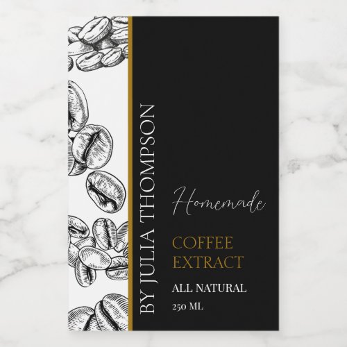 Elegant Gold Homemade Coffee Extract Label