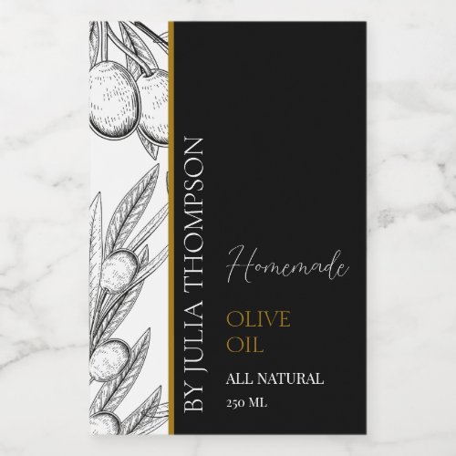 Elegant Gold Homemade Olive Oil Label