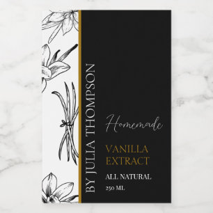 Elegant Gold Homemade Vanilla Extract Label