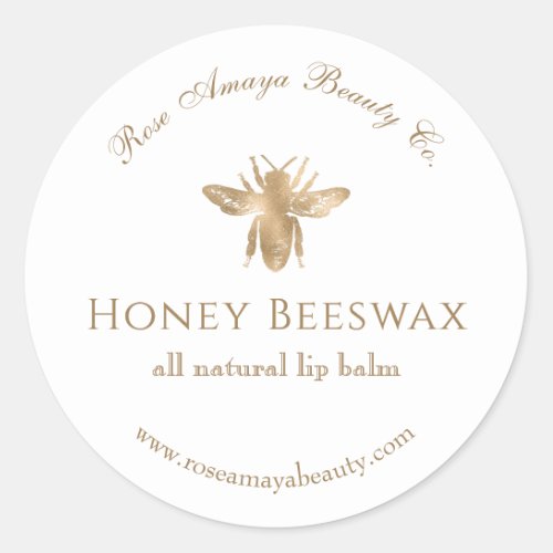 Elegant Gold Honey Beeswax Beauty Product Label