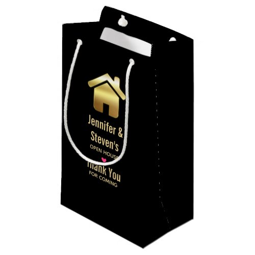 Elegant Gold House Symbol Housewarming Thank You Small Gift Bag