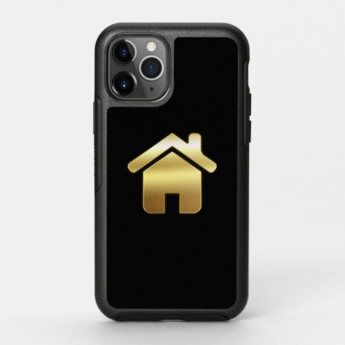 Elegant Gold House Symbol Real Estate Design OtterBox Symmetry iPhone 11 Pro Case