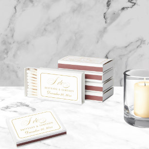 Elegant Gold I Do Custom colors Wedding Favor Matchboxes