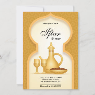 Elegant gold Iftar invitation