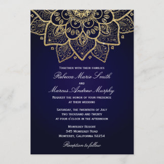 Elegant Gold Indian Invitation