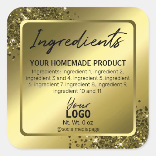 Elegant Gold Ingredient Labels