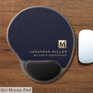 Elegant Gold Initial Logo Gel Mouse Pad