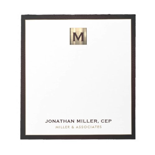 Elegant Gold Initial Logo Notepad