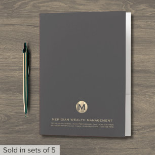 Elegant Gold Initial Logo Pocket Folder