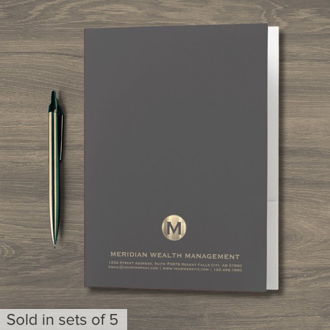 Elegant Gold Initial Logo Pocket Folder (Creator Uploaded)