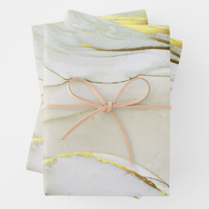 Elegant Gold Ink Abstract Pattern Wrapping Paper Sheets