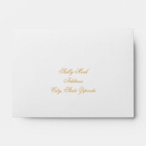 Elegant Gold Interior Wedding RSVP Envelope