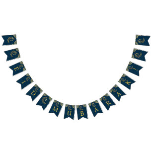 Elegant Gold Islamic Art Eid Mubarak Eid Bunting Flags
