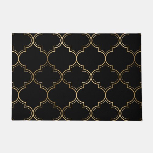 Elegant Gold Islamic Art Pattern Style Doormat