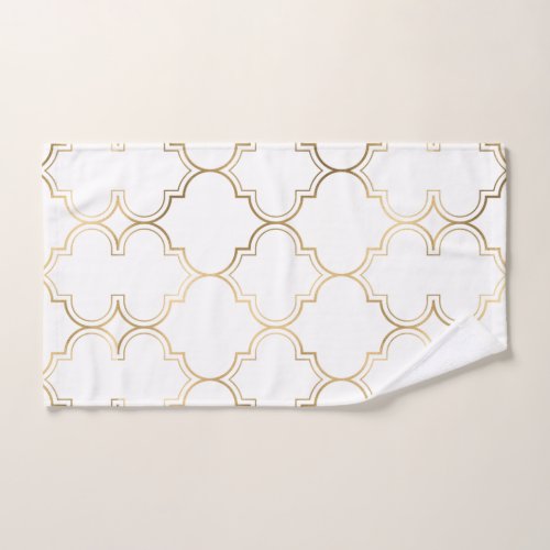 Elegant Gold Islamic Art Pattern Style Hand Towel
