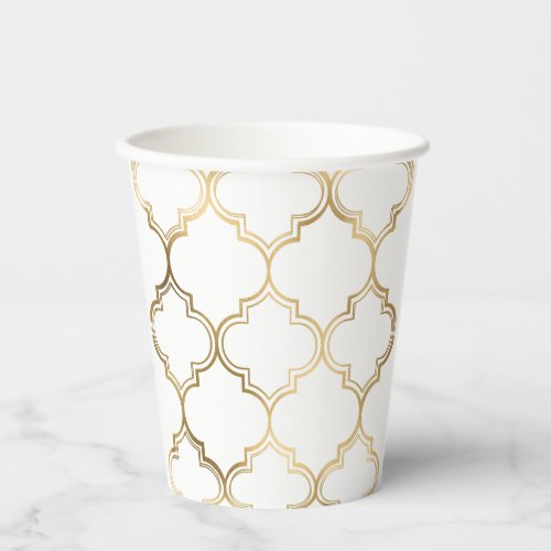 Elegant Gold Islamic Art Pattern Style Paper Cups