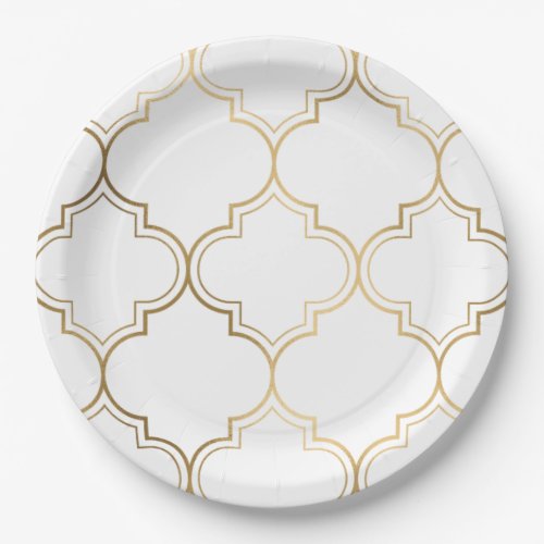 Elegant Gold Islamic Art Pattern Style Paper Plates